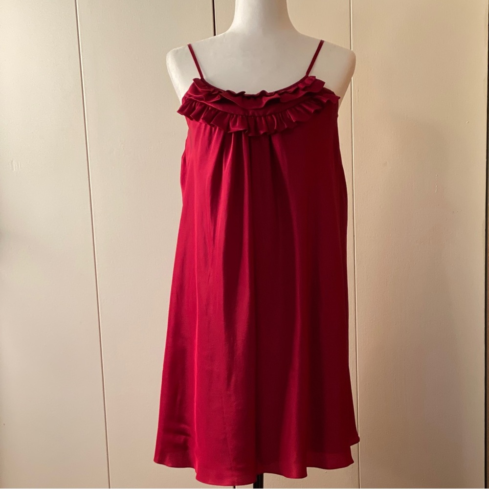 Red 💯 silk slip dress